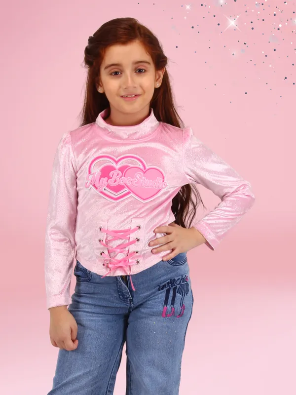Cutecumber_Pink_Cotton_Top,_Elegant_Front_Button_Design,_Soft_&_Comfortable,_Perfect_for_Casual_Wear,_Parties,_&_Special_Occasions_Party_Outfit_T-Shirt_for_Kids_(Age_1�15_Years)