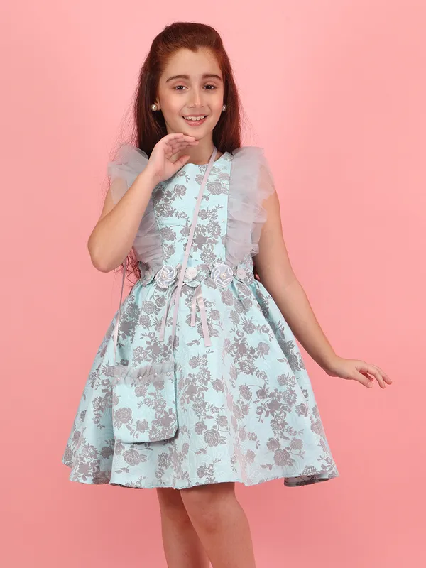 Cutecumber_Girl's_Embellished_Jacquard_Fit_&_Flared_Dress._CC7976D-AQUA