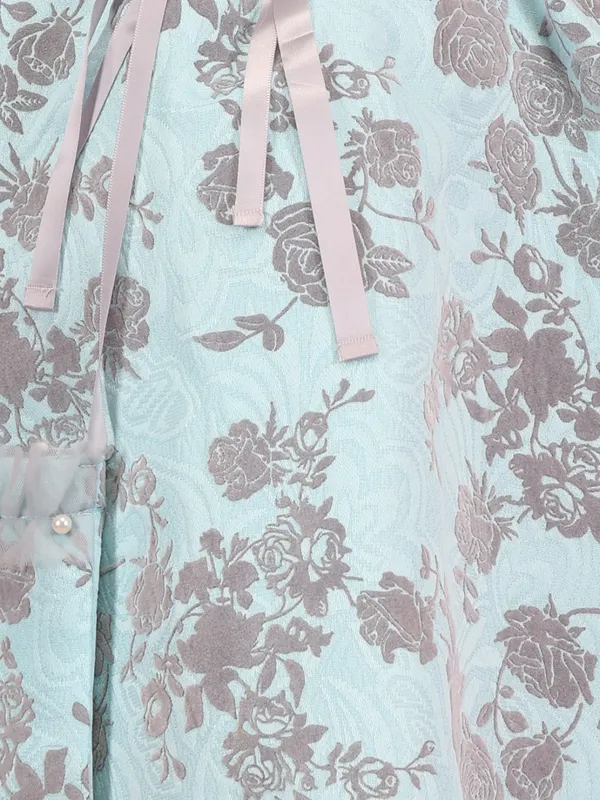 Cutecumber_Girl's_Embellished_Jacquard_Fit_&_Flared_Dress._CC7976D-AQUA