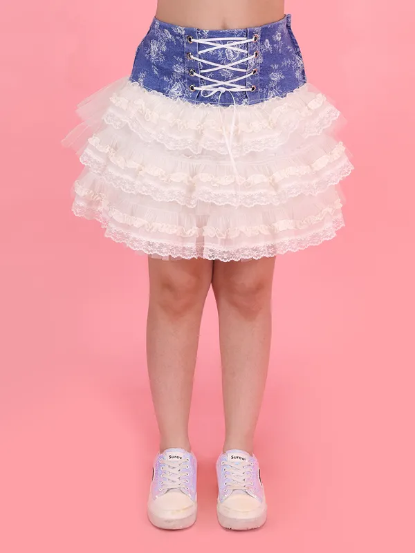 Cutecumber_Girls_Blue_White_Summer_Two_Piece_Clothing_Set_Zip_Closure_Sleeveless_Square_Neck_Top_with_Flared_Lace_Skirt_Casual_wear_Kids_Outfit_for_Baby_Girls_and_Kids_1_to_15_Yrs