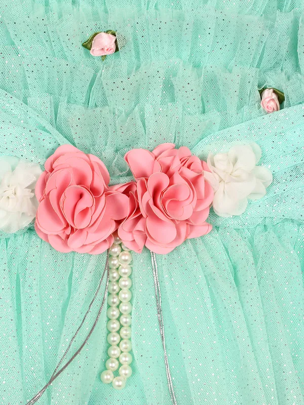 Aqua_Net_Flared_Sleeveless_Regular_Partywear_Dress_For_Girls