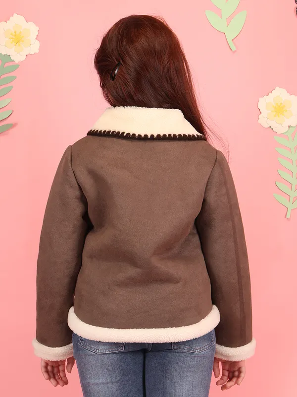 Cutecumber_Girls'_Beige_Winter_Jacket_Teddy_Fur_Collar_Neck_Full_Sleeve_Bomber_Style_Floral_Button_Closure_Stylish_Party_Button_Closure_Fancy_Casual_Outfit_for_Baby_Girls_&_Kids_Age_1-15_Yrs