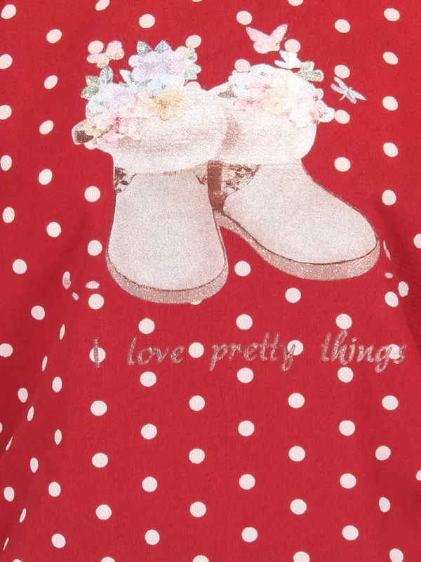 Cutecumber_Girls_Georgette_&_Net_Polka_dot_Printed_Full_Sleeves_Top_Maroon