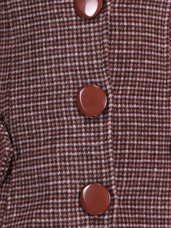 Cutecumber_Girls_Brown_Long_Coat_Two_Piece_Dress_Fur_&_Chenille_Winter_Wear_Full_Sleeve_Button_Front_Coat_Style_Dress_Knee_Length_Elegant_Party_Occasion_Outfit_For_Baby_Girls_&_Kids_Age_1-15_Yrs