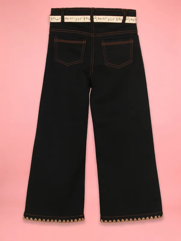 Cutecumber_Black_Wide_Leg_Jeans_for_Girls'_Rich_Denim_High_Waist_Relaxed_Fit_Full_Length_Baggy_Pants_Adjustable_Belt_Closure_Golden_Button_Embellished_Casual_Wear_for_Baby_Girls_&_Kids_Age_1-15_Yrs