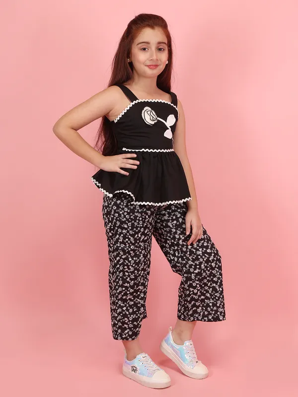Cutecumber_Girls_Black_&_White_Poplin_Embroidered_Sleeveless_Top_&_Floral_Palazzo_Pant_Co-Ord_Set_with_Bow_&_Contrast_Trim_Birthday_Party_Casual_Outfit_for_Baby_Girls_&_Kids_(Age_1�15_Yrs)