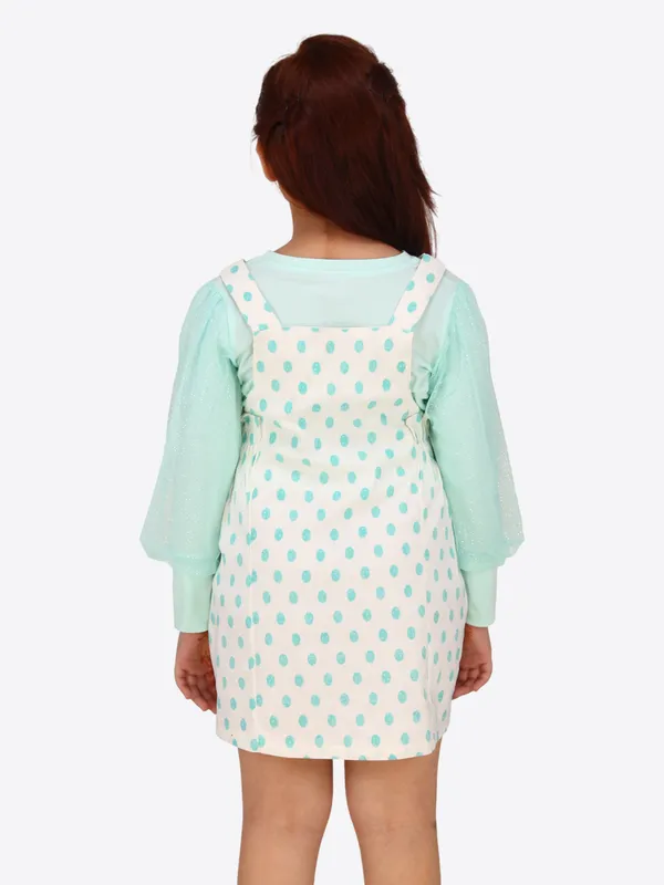 BluePrinted_dungree_Dress_with_Bubble_Sleeve_t-Shirt