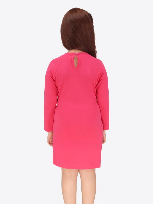 Cutecumber_Girls_Hosiery_&_Iridescent_Striped_&_Solid_Full_Sleeve_Shift_Dress.CC7472D-FUCHSIA
