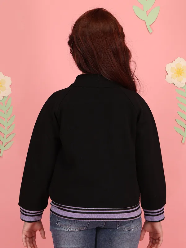 Cutecumber_Girls'_Winter_Jacket_with_Pocket_Black_Purple_Fleece_Stand_Neck_Full_Sleeve_Track_Style_Kuromi_Embellished_Print_Full_Zip_Closure_Fancy_Casual_Outfit_for_Baby_Girls_&_Kids_Age_1-15_Yrs