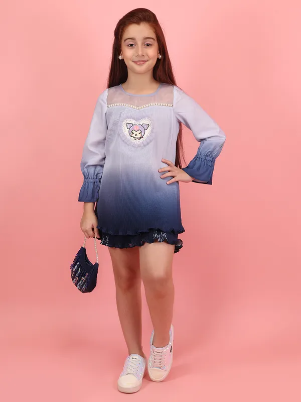 Cutecumber_Girls_Blue_Ombre_Long_Sleeve_Knee_Length_Dress_with_Handbag_Cartoon_Motif_Bell_Cuffs_Stylish_Winter_Outfit_for_Kids_Baby_Girls_Birthday_Festive_Casual_Age_1�15_Yrs