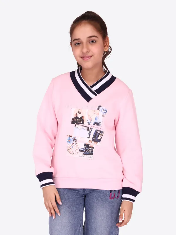 Cutecumber_Girls_Fleece_Full_Sleeves_Winter_Sweatshirt_Pink