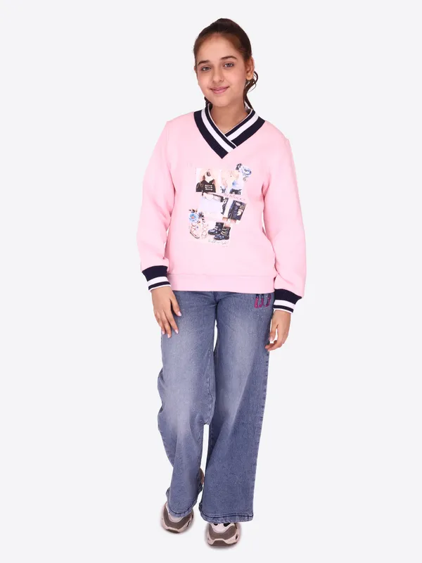 Cutecumber_Girls_Fleece_Full_Sleeves_Winter_Sweatshirt_Pink