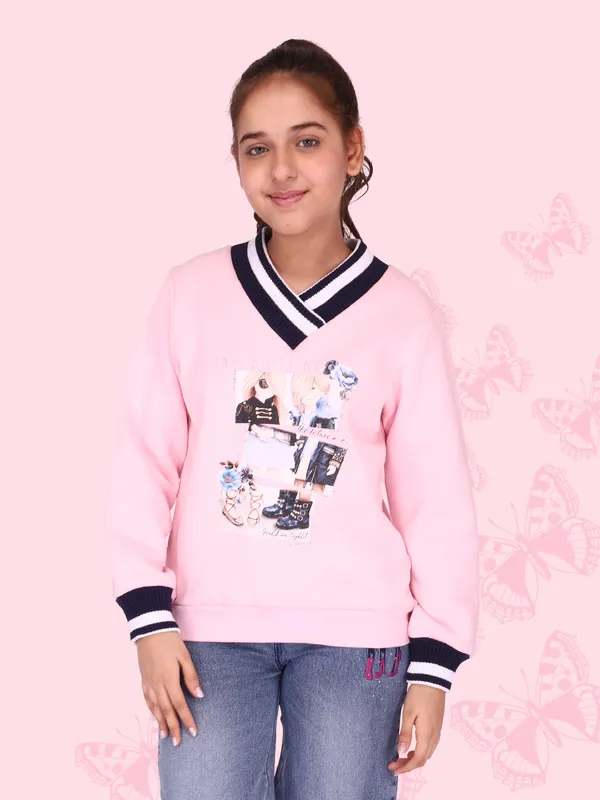 Cutecumber_Girls_Fleece_Full_Sleeves_Winter_Sweatshirt_Pink