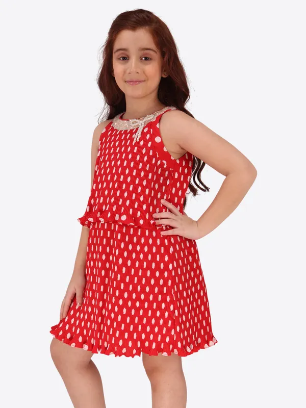 Red_Polyester_Georgette_Flared_Sleeveless_Regular_Partywear_Dress_For_Girls