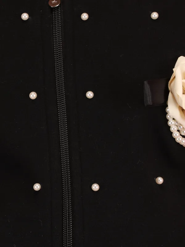 Cutecumber_Girls'_Black_Winter_Jacket_with_Front_Pockets_Fleece_Fabric_Stand_Collar_Neck_Full_Sleeve_Pink_Bow_Full_Zip_Closure_Front_Zip_Closure_Fancy_Casual_Outfit_for_Baby_Girls_&_Kids_Age_1-15_Yrs