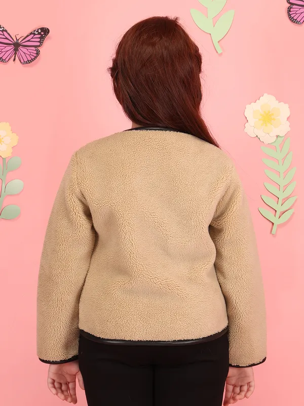 Cutecumber_Girls'_Warm_Winter_Sweatshirt_Beige_Shearling_Fabric_Round_Neck_Full_Sleeve_Pullover_Top_Ribbon_Bow_Embellished_Stylish_Button_Closure_Fancy_Casual_Outfit_for_Baby_Girls_&_Kids_Age_1-15_Yrs