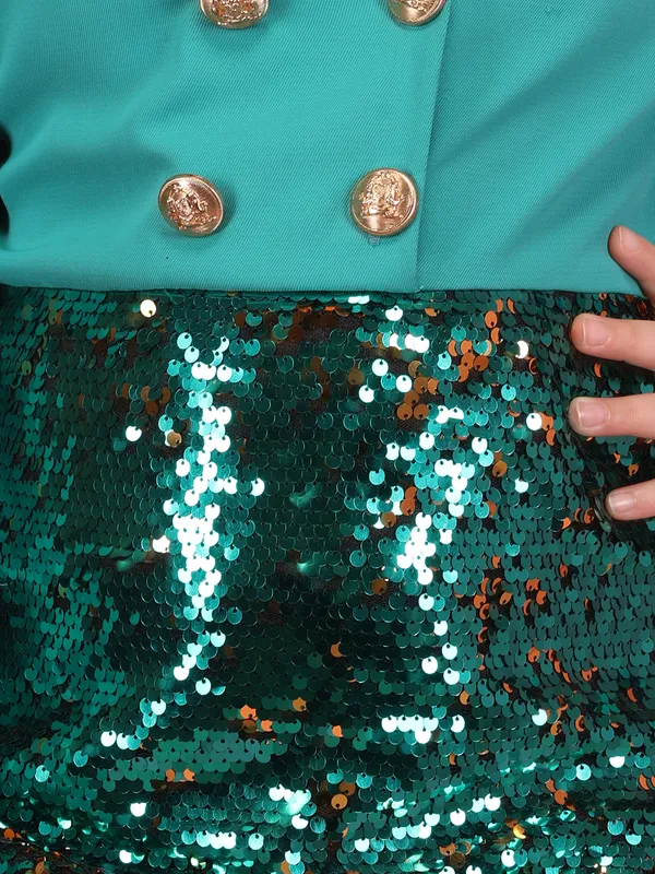 Cutecumber_Girls_Green_Sequin_Dress_Designer_Stylish_Double-Breasted_Top_with_Sparkly_Bottom_for_Baby_Girls,_Kids_Age_1-15_Years,_Western_Occasion_Wear_Trendy_Look