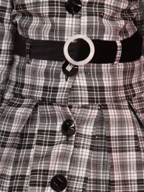 Cutecumber_Black_Winter_Dress_for_Girls'_Check_Plaid_Tweed_Fabric_Ruffled_Collar_Full_Sleeve_Fit_&_Flare_Knee_Length_Fancy_Button_Closure_Casual_Party_Outfit_for_Baby_Girls_&_Kids_Age_1-15_Yrs