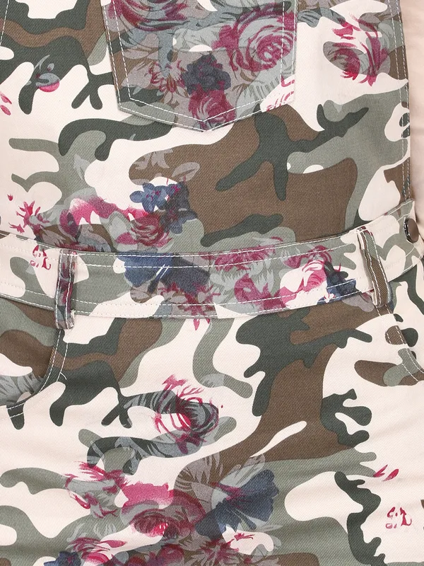 Cutecumber_Girls_Twill_&_Hosiery_Pinafore_Dungree_Camouflage_Printed_Dress_with_Full_Sleeve_Inner.CC7560D-GREEN