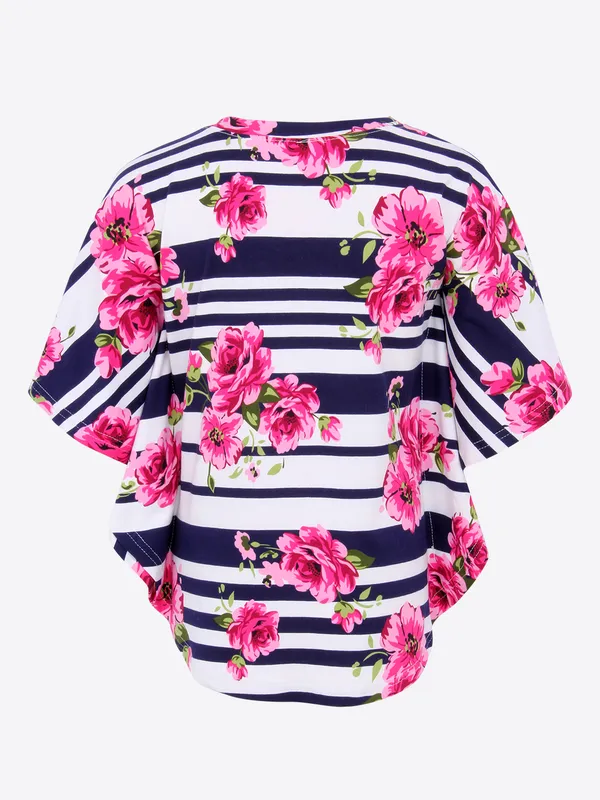Cutecumber_Girls_Cotton_Knit_Striped_&_Floral_Printed_Navy_Top._CC6441A-NAVY