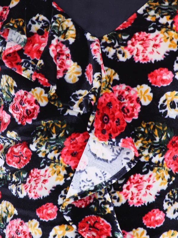 Cutecumber_Girls_Chenille_&_Georgette_Floral_Printed_Navy_Top._CC4520A-NAVY