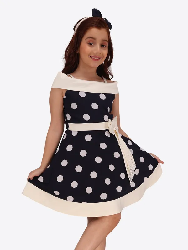Navy_Blue_Cotton_Flared_Sleeveless_Regular_Partywear_Dress_For_Girls