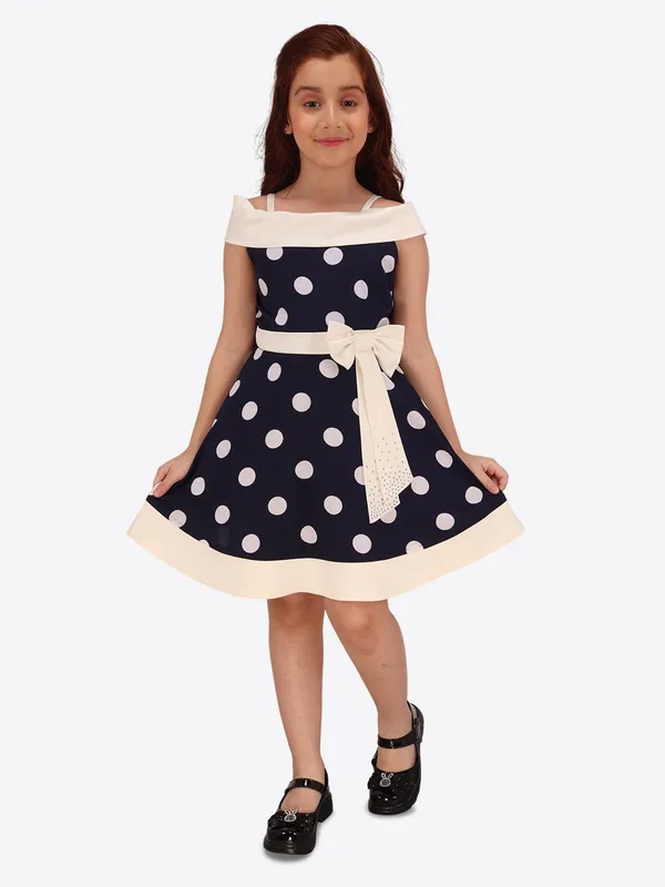 Navy_Blue_Cotton_Flared_Sleeveless_Regular_Partywear_Dress_For_Girls