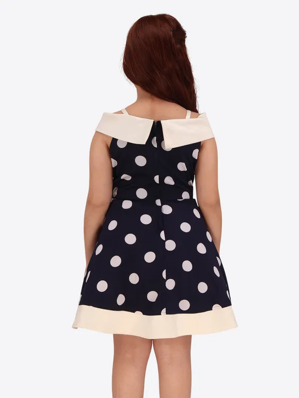 Navy_Blue_Cotton_Flared_Sleeveless_Regular_Partywear_Dress_For_Girls