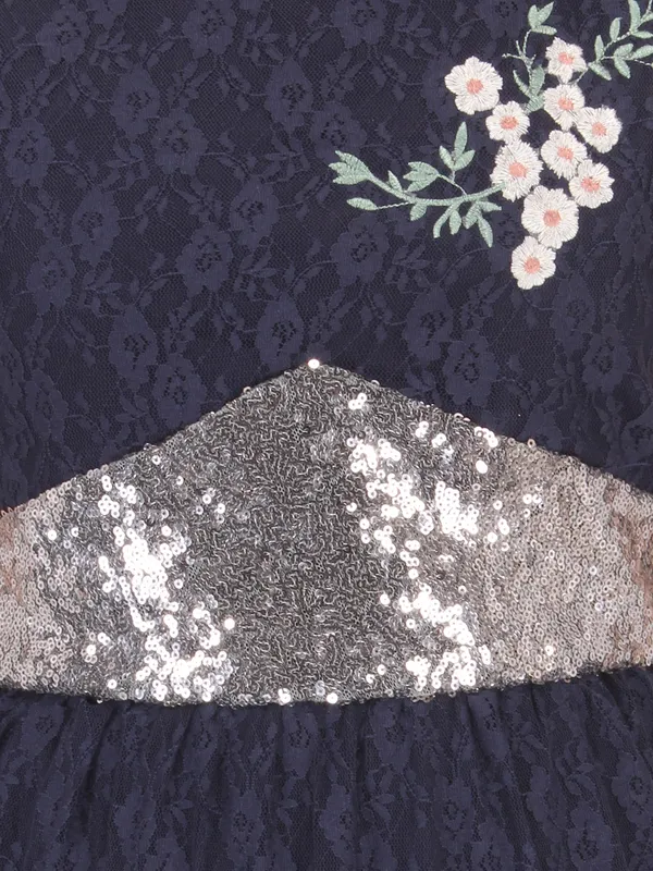 Cutecumber_Girls_Net_&_Lace_Fabric_Fit_&_Flared_Sleeveless_Dress.CC7176D-NAVY-44