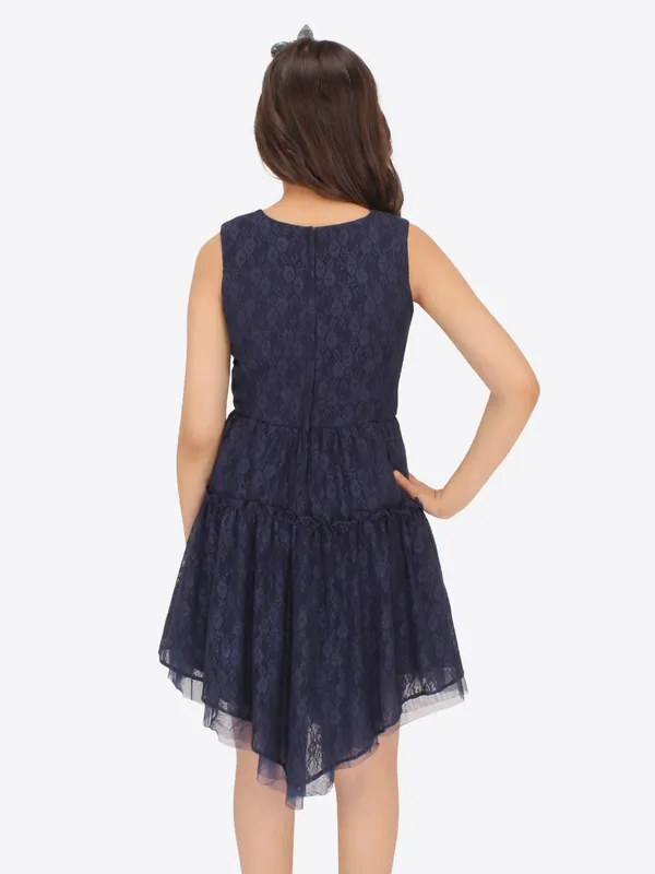 Cutecumber_Girls_Net_&_Lace_Fabric_Fit_&_Flared_Sleeveless_Dress.CC7176D-NAVY-44
