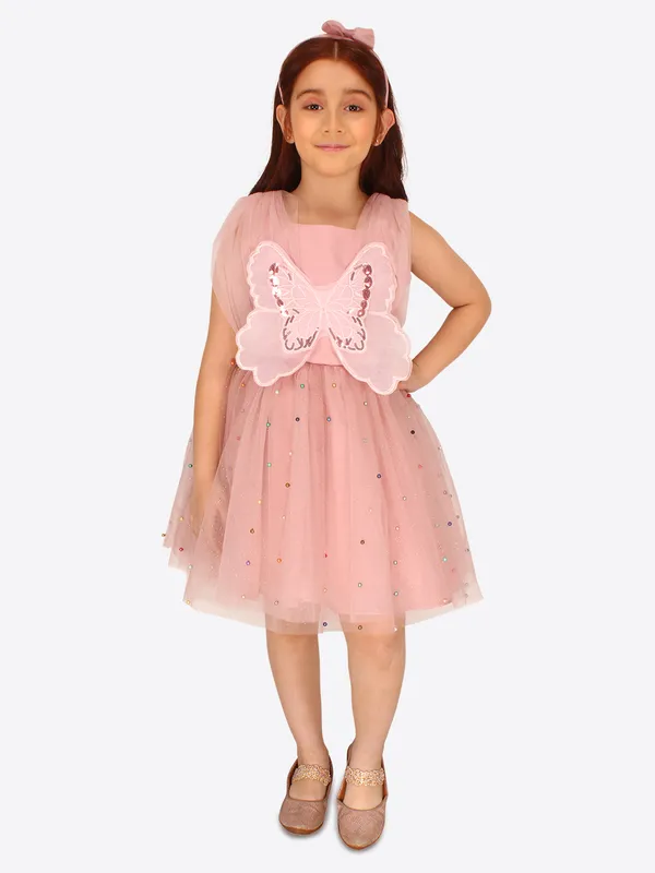 Cutecumber_Girl's_Sleeveless_Frock_Dress_With_One_Hairband._CC7995D-PEACH