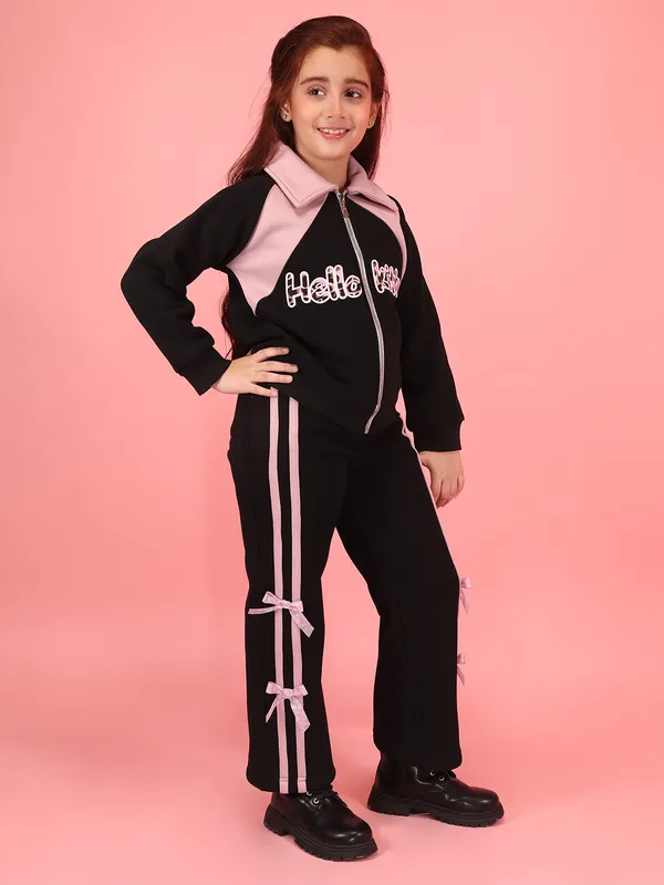 Cutecumber_Girls'_Winter_Jacket_Navy_Blue_Fleece_Collar_Neck_Full_Sleeve_Pullover_Top_Hello_Kitty_Embellished_Bow_Stylish_Zip_Closure_Fancy_Casual_Outfit_for_Baby_Girls_&_Kids_Age_1-15_Yrs