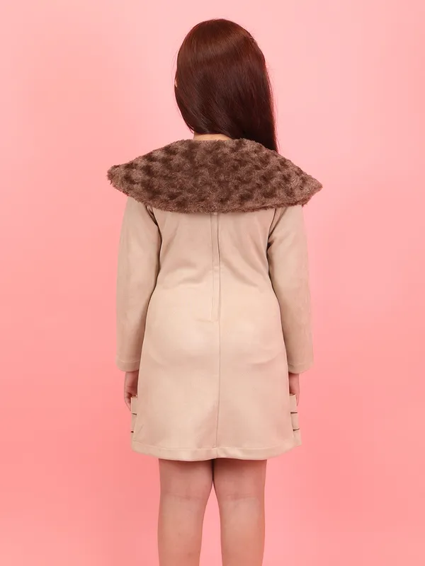 Cutecumber_Child_Brown_Suede-Fur_Winter_Dress_�_Plush_Faux_Fur_Peter_Pan_Collar,_Zip-Back_Closure,_Knee-Length_Skirt,_Long_Sleeves,_Round_Neck,_Warm_for_Girls_Ages_1�15