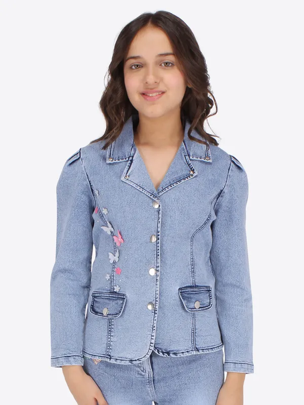 Cutecumber_Girl's_Denim_Floral_Embroidered_Blue_Coat