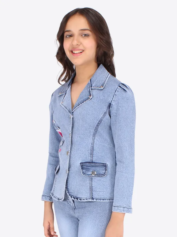 Cutecumber_Girl's_Denim_Floral_Embroidered_Blue_Coat