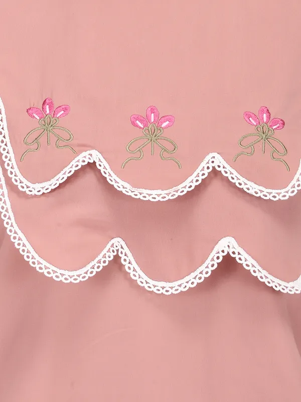 Cutecumber_Girls_Georgette_3/4th_Length_Full_Sleeves_Top.CC7516A-RUST