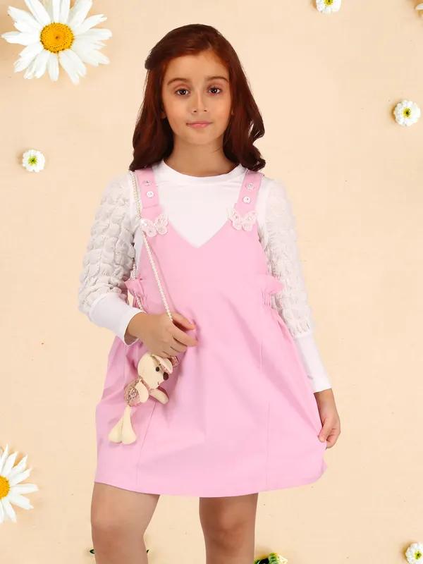 Pink_dungaree_dress_with_bubble_sleeve_t-shirt