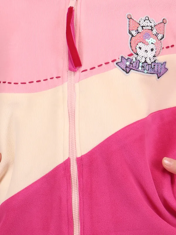 Cutecumber_Girls_Pink_Velour_Fleece_Hooded_Jacket_with_Zip_Front_&_Pockets,_Full_Sleeve_Regular_Length_�_Winter_Cozy_Colorblock_Hoodie_for_Kids_1�15_Years
