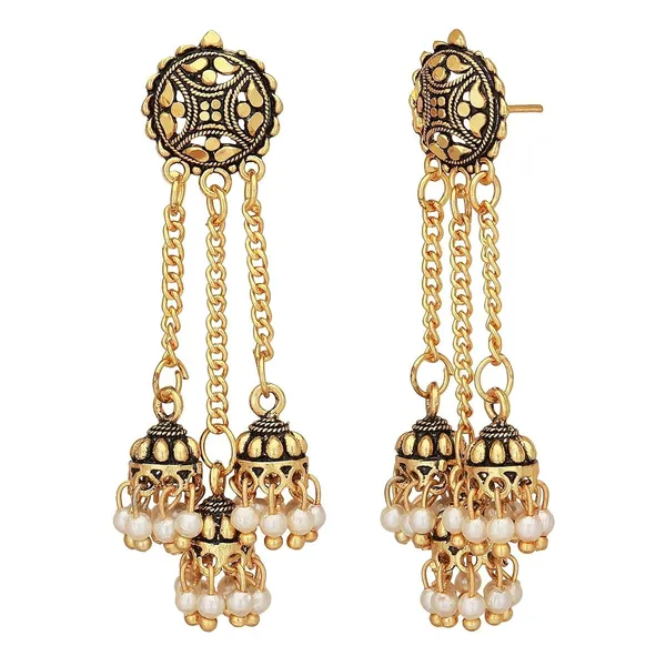 Gold_&_Black_Indian_Antique_Earrings_Bridal_Jhumka_Fashion_Jewelry_Earring_Set_For_Women