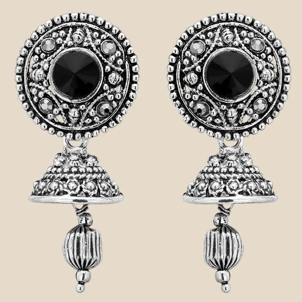 Silver_&_Black_Indian_Bollywood_Oxidized_Mirror_Fashion_Earrings_For_Women