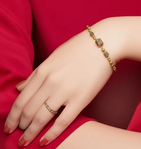 Artisan_Gold_Tone_Bracelet_with_Antique_Inspired_Cube_Accents