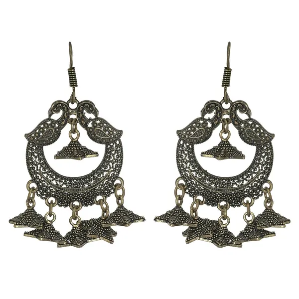 Black_Indian_Gold_Tone_Oxidized_Peacock_Earrings_Jhumka_Party_Fashion_Jewelry_For_Women