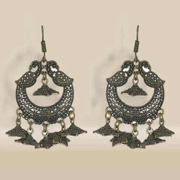 Black_Indian_Gold_Tone_Oxidized_Peacock_Earrings_Jhumka_Party_Fashion_Jewelry_For_Women