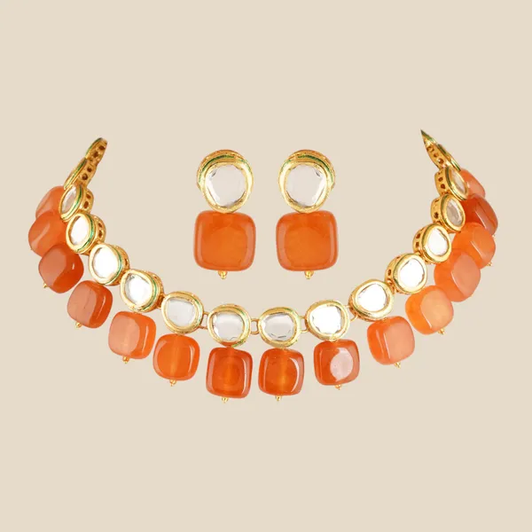 Gold_Plated_Traditional_Bridal_Choker_Necklace_&_Earrings_Set_Embellished_With_Kundan_&_Pearl_For_Women