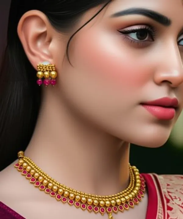 Classic_Gold_Plated_Necklace_Set_with_Red_Stone