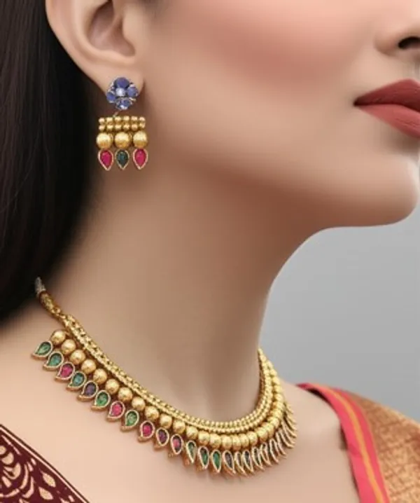 Classic_Gold_Plated_Necklace_&_Earrings_with_Ethnic_Design