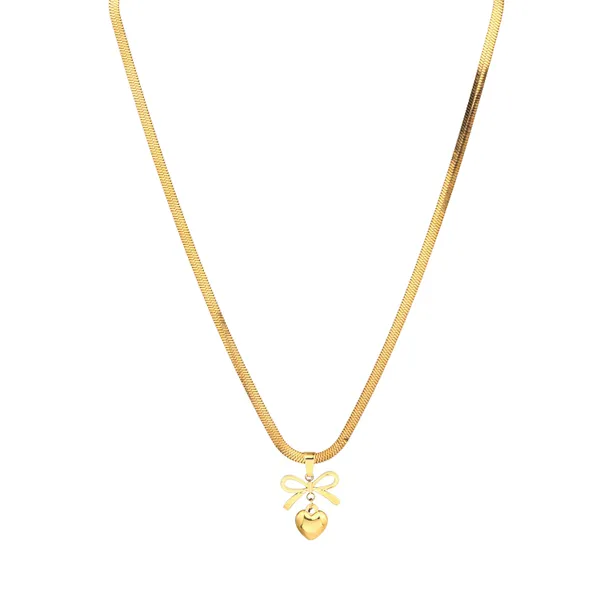 Delicate_Gold-Tone_Heart_&_Bow_Pendant_Necklace