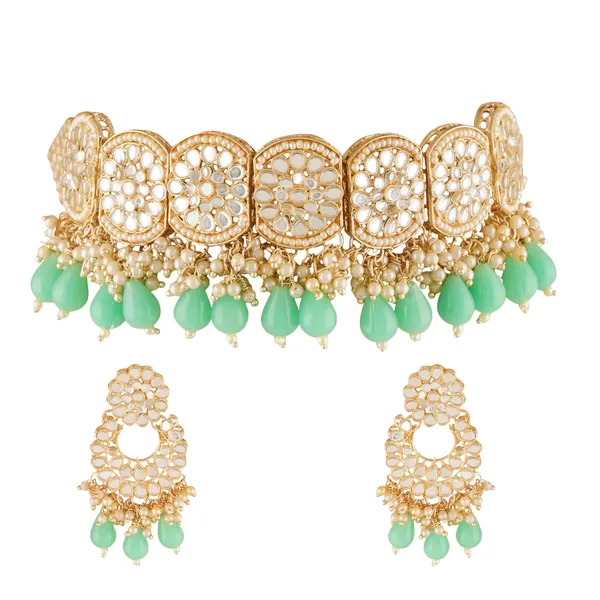 Designer_Ethnic_Gold_Plated_&_Mint_Stone_Jewelry_Set_for_Women