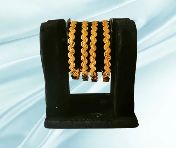 Designer_Gold_Plated_Leaves_Bangles_-_Set_of_4