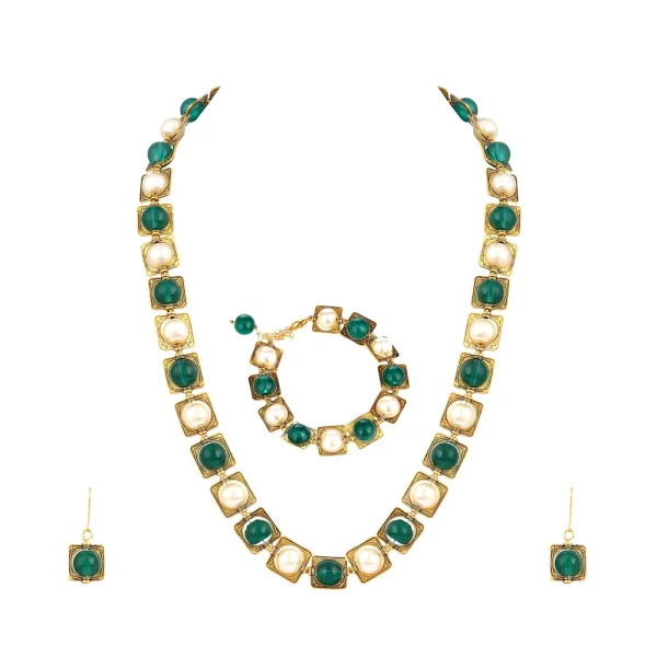 Elegant_Gold-Tone_Emerald_&_Pearl_Jewelry_Set